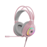 Marvo H8325 PK RGB, žičane gaming slušalice, roze