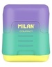Šiljilo plastično, MILAN, 2 rupe, Compact Sunset, ljubičasta/ zelena