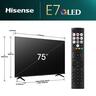 Hisense 75" QLED TV 75E7NQ, 4K UHD, VIDAA Smart TV, Quantum Dot Colour