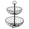 FIVE dvostruka košara za voće 27X39cm, metal, crna