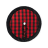 Božićni podložak za drvce, okrugli, crveno-crni karo uzorak, 100 cm