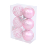 Božićne kuglice, 8 cm, 6 kom, roza