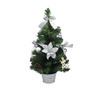 Umjetno božićno drvce u posudi - 50 cm sa srebrnim dekoracijama