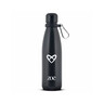 Zoe Heart Logo Stainless Steel Bottle, Black, 500 ml