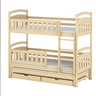Drveni dječji krevet na kat Blanka s tri kreveta i ladicom -200x90 cm - svijetlo drvo