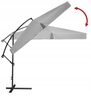 Vrtni suncobran 3 m sivi "Banana" s pokrovom i LED osvjetljenjem