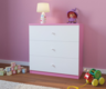 Dječja komoda bez uzorka, roza