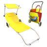 Sklopiva ležaljka kolica sa sjenilom, 150x65x15 cm, žuta