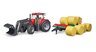 Bruder traktor Case IH Optum CVX s prednjim utovarivačem, transport bala + 8 balirki
