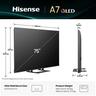 Hisense 75" QLED TV 75A7Q, 4K UHD, VIDAA Smart TV, Dolby Vision-Atmos, AI Smooth Motion