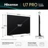 Hisense 100" ULED Mini-LED TV 100U7Q PRO, 4K UHD, VIDAA Smart TV, Hi-View AI Engine PRO, 165Hz Game Mode Ultra
