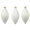 Stakleni ukras maslina 6xh13cm, 3kom, bijela