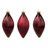 Stakleni ukras maslina 6xh13cm, 3kom, crvena