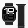 Vonmählen zamjenski remen za Apple Watch 40/41/42 mm, Black Fitness Loop 2, One Size