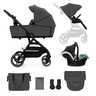 Kinderkraft dječja kolica Yoxi MINK PRO 3u1, Moonlight Grey