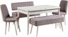 Set stola i stolica (5 komada), Vina 0701 - 4 - White, Grey
