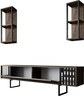 Komoda za TV, Chrome Line - Walnut, Black
