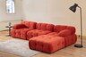 Kutna garnitura Doblo 3 Seater with Pouffe ( L1-O1-1R-Pouffe) - crvena