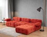 Kutna garnitura Doblo 3 Seater with Pouffe ( L1-O1-1R-Pouffe) - crvena