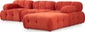 Kutna garnitura Doblo 3 Seater with Pouffe ( L1-O1-1R-Pouffe) - crvena