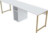 Stol za učenje XAVIER, bijela boja, zlatna boja