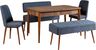 Set stola i stolica (5 komada), Vina 1048 - 4 - Walnut, Dark Blue