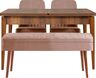 Set stola i stolica (4 komada), Vina 0900 - 3 - Walnut, Stone