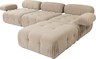 Kutna garnitura Doblo 3 Seater with Pouffe ( L1-O1-1R-Pouffe) - Peach