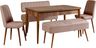 Set stola i stolica (5 komada), Vina 0900 - 4 - Walnut, Stone