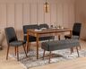 Set stola i stolica (5 komada), Vina 1053 - 4 - Anthracite, Walnut