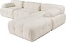 Kutna garnitura Doblo 3 Seater with Pouffe ( L1-O1-1R-Pouffe) - Cream
