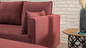 Kutna garnitura na razvlačenje, Bordo crvena, Bella Corner Sofa Left 2 - Claret Red