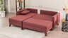 Kutna garnitura na razvlačenje, Bordo crvena, Bella Corner Sofa Left 2 - Claret Red