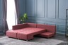 Kutna garnitura na razvlačenje, Bordo crvena, Manama Corner Sofa Bed Left - Claret Red