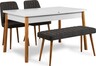 Set stolova i stolica (4 komada), Atlantski bor Bijela boja Antracit, Santiago 1053 - 3 AB