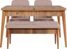 Komplet za blagovaonicu, stol, 2 stolice i klupa VINA WALNUT, Vina - Walnut