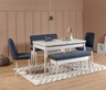 Set stolova i stolica (5 komada), Bijela boja Tamno plava, Vina 1048 - Dark Blue, White