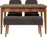 Set stola i stolica (4 komada), Vina 1053 - 3 - Anthracite, Walnut