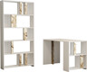 Studijski stol i policu za knjige, Lima - White Marble