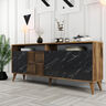 Komoda, Milan - Walnut, Black Marble
