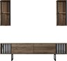 Set namještaja za dnevnu sobu, Chrome Line Set - Walnut, Black