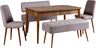 Set stola i stolica (5 komada), Vina 0701 - 4 - Walnut, Grey