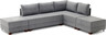 Kutna garnitura na razvlačenje BELLA SOFT, desna, siva, Fly Corner Sofa Bed Right- Grey