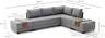 Kutna garnitura na razvlačenje BELLA SOFT, desna, siva, Fly Corner Sofa Bed Right- Grey