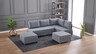 Kutna garnitura na razvlačenje BELLA SOFT, desna, siva, Fly Corner Sofa Bed Right- Grey
