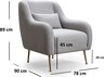 Fotelja wing SEVILLA siva, Sevilla Armchair - Grey