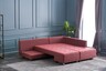 Kutna garnitura na razvlačenje, Bordo crvena, Manama Corner Sofa Bed Right - Claret Red