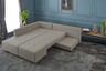 Kutna garnitura na razvlačenje, Krem, Manama Corner Sofa Bed Left - Cream