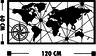 Metalna zidna dekoracija, World Map Silhouette