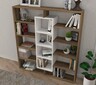 Polica za knjige, Orah Bijela boja, Ample - Walnut, White